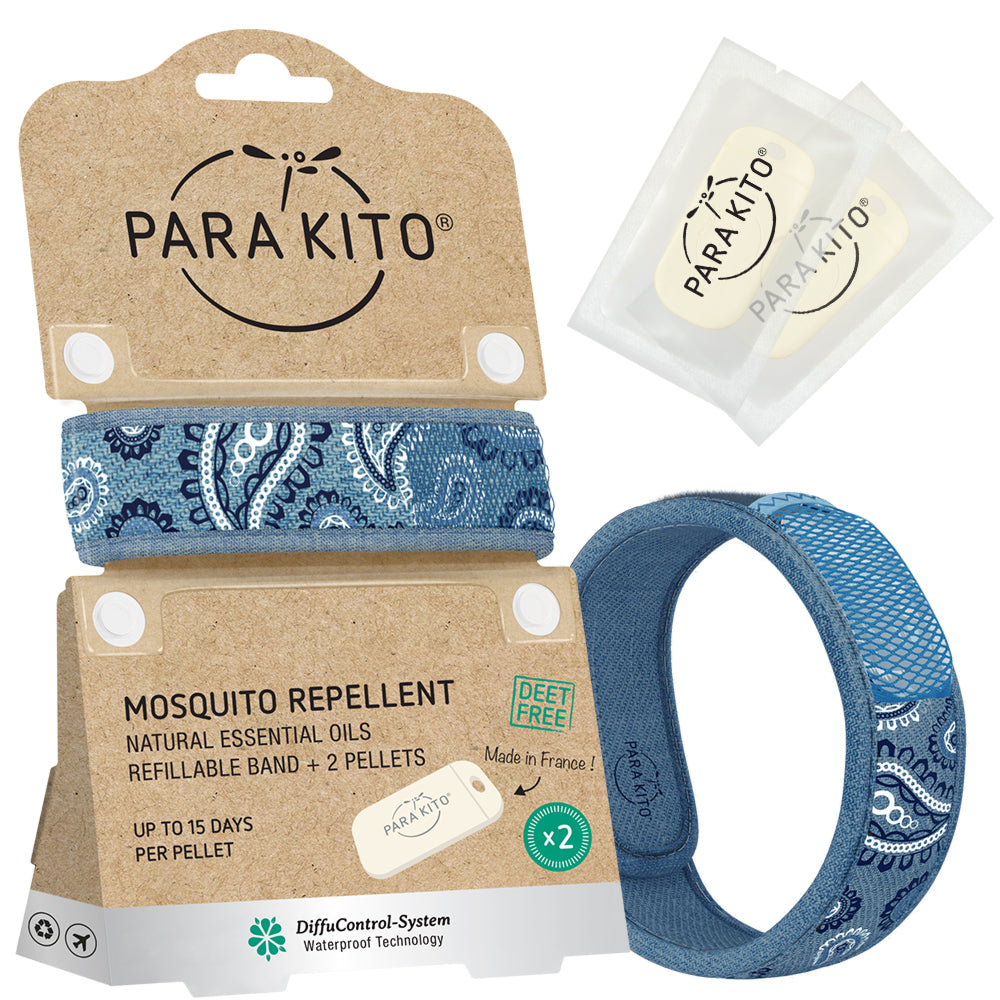Mosquito Repellent Wristband with 2 refills - Blue Jeans – PARA'KITO