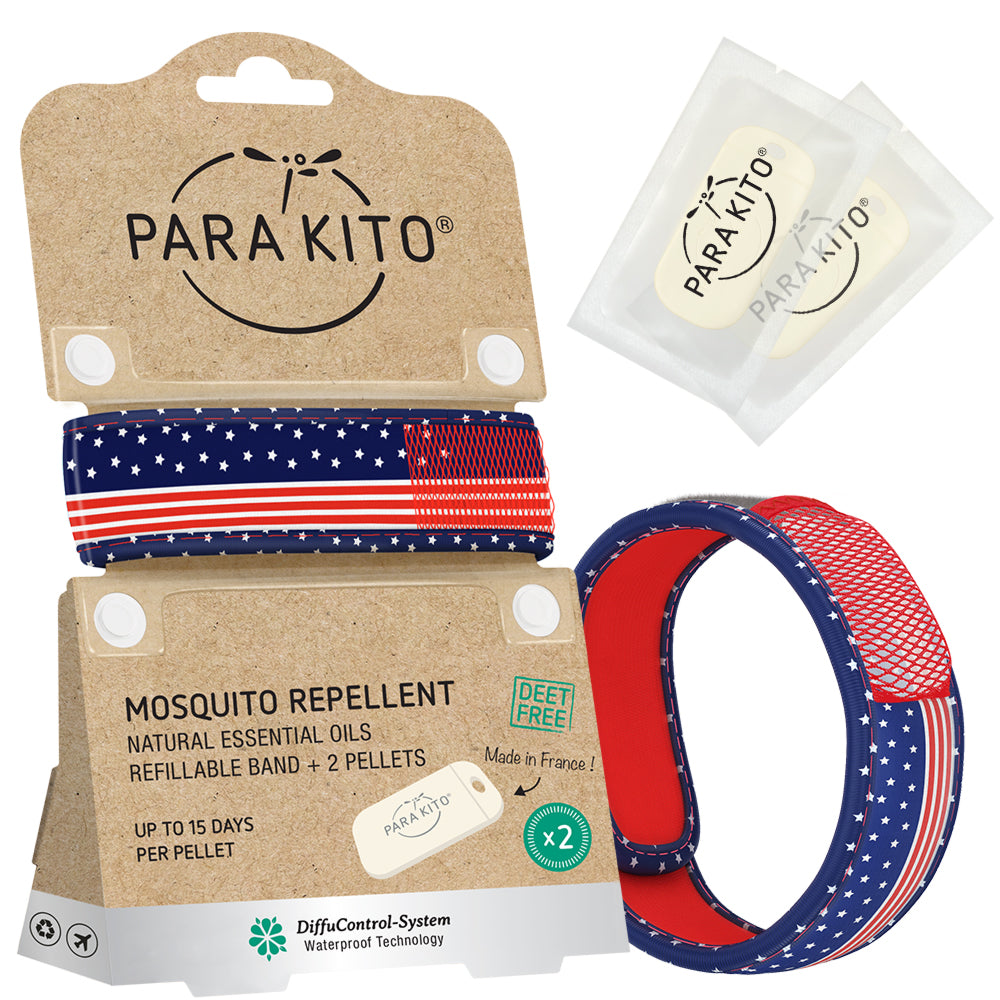 Mosquito Repellent Wristband with 2 refills - Patriot - USA Flag
